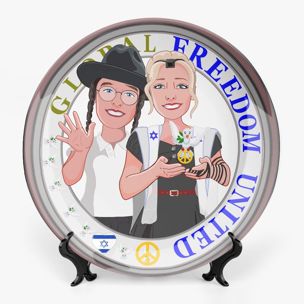 GLOBAL FREEDOM UNITED© Couple Israel Ceramic Decorative Plates