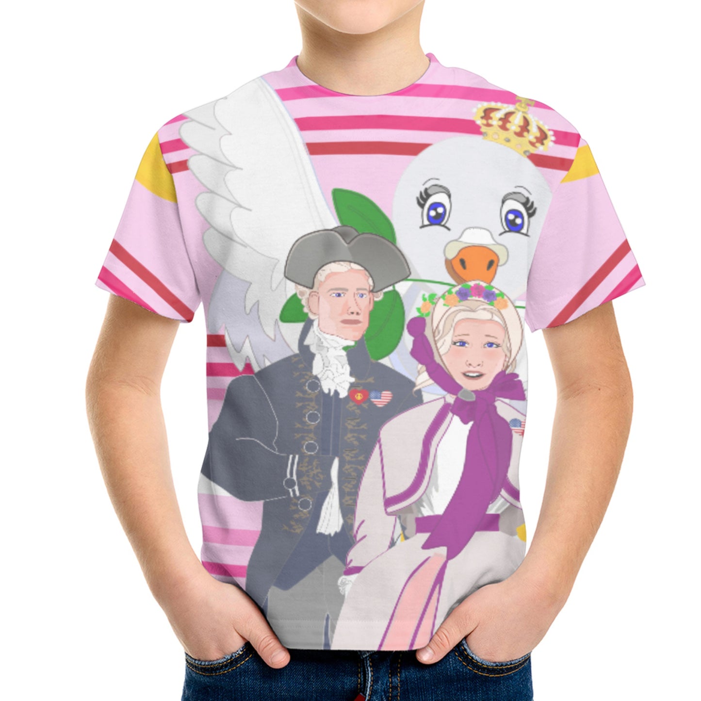 Kid´s T-shirt GLOBAL FREEDOM UNITED© Couple USA V3 Pink1