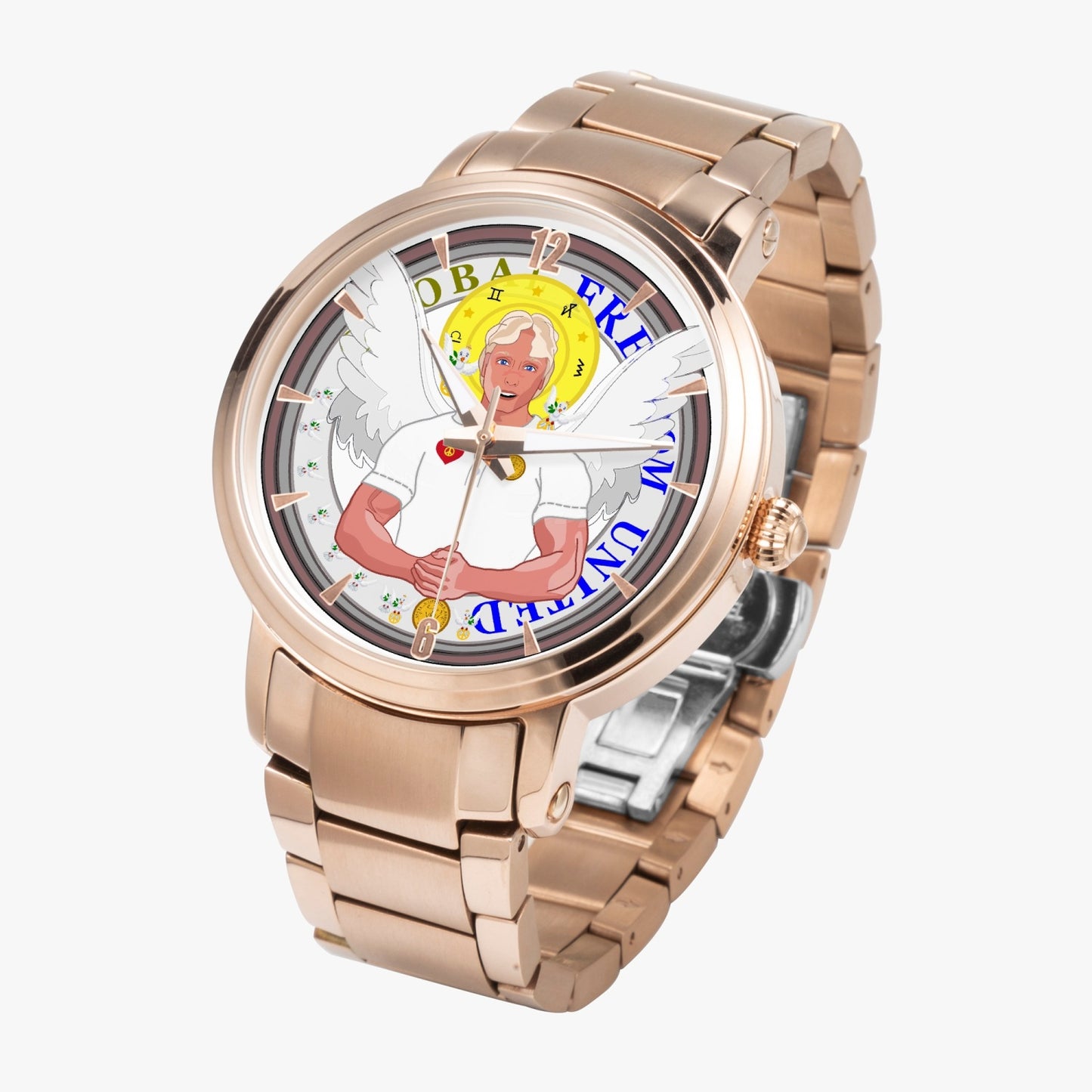 New Steel Strap Automatic Watch (With Indicators) GLOBAL FREEDOM UNITED ARCHANGEL MICHAEL NO2