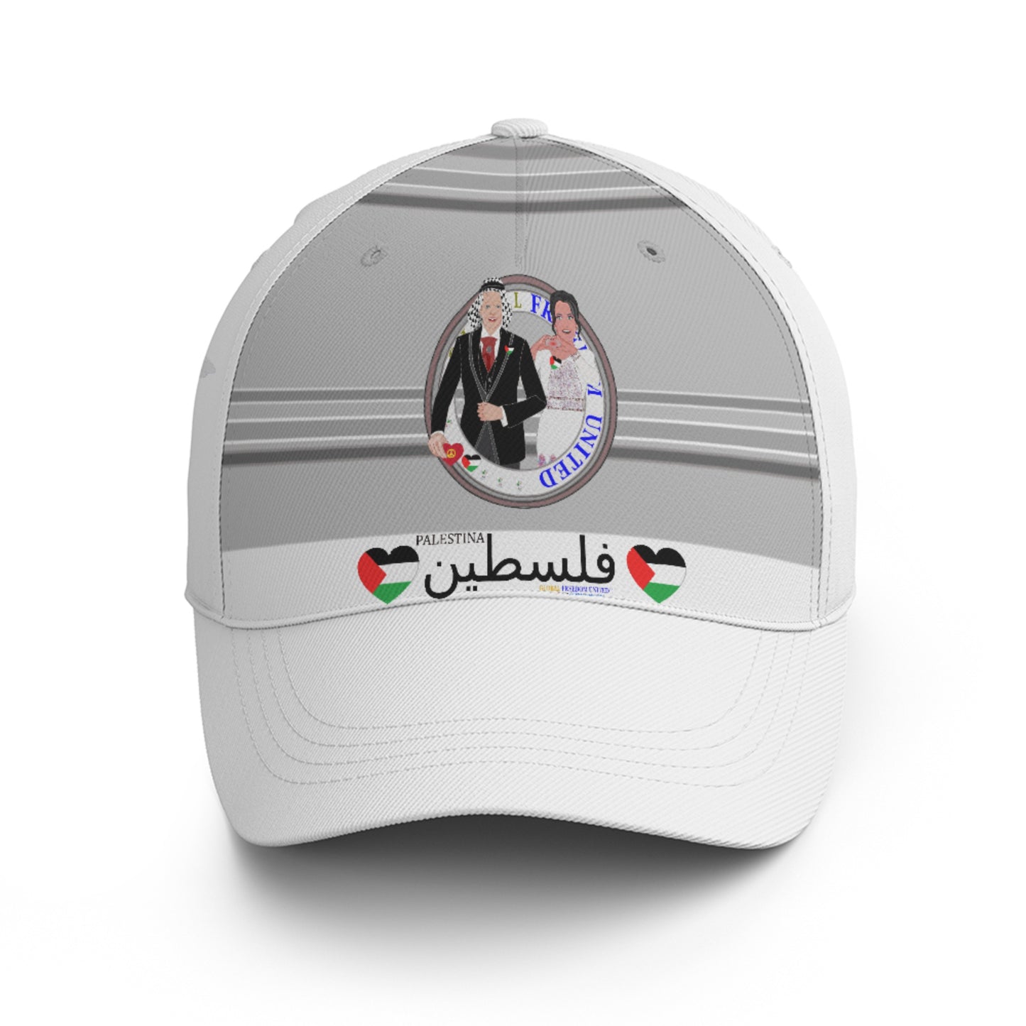 Basketball Cap GLOBAL FREEDOM UNITED© Couple Palestina Grey
