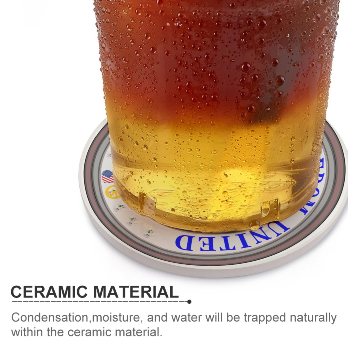 Ceramic Coasters GLOBAL FREEDOM UNITED© Couple USA Afro American