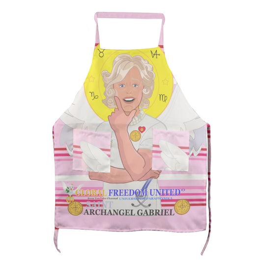 Apron GLOBAL FREEDOM UNITED© Archangel Gabriel English Pink1
