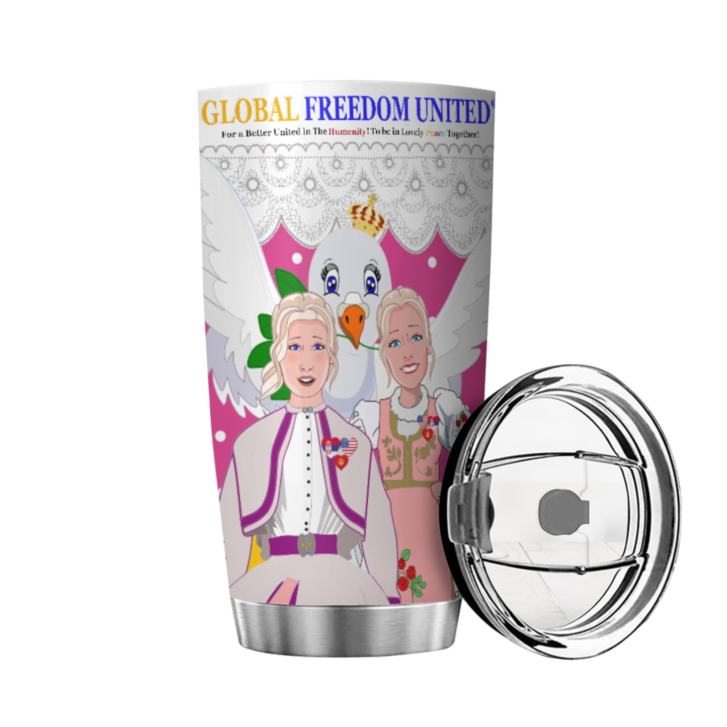 Tumbler 2 GLOBAL FREEDOM UNITED© Women Serbia & USA Pink2