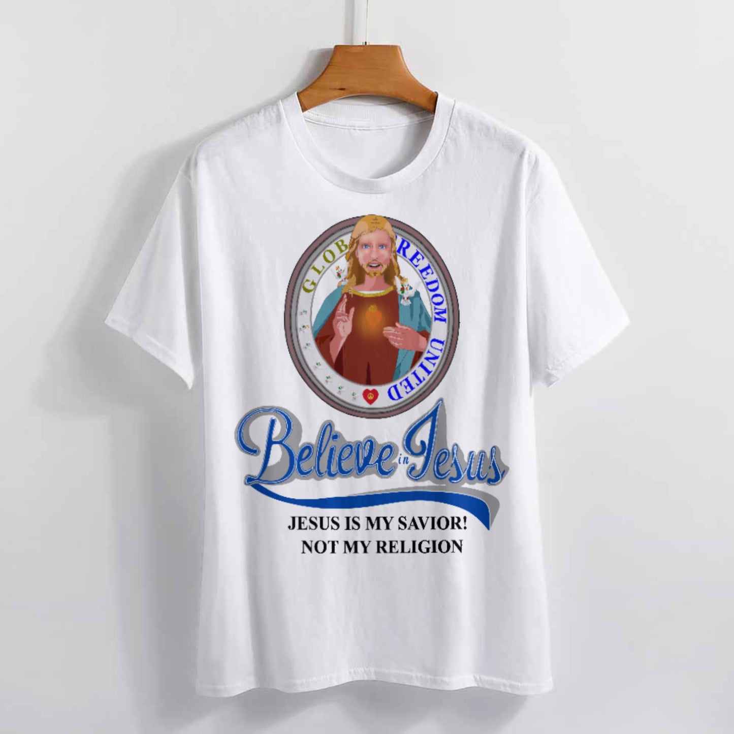 Women´s T-shirt Wight GLOBAL FREEDOM UNITED© Jesus Is My Savior