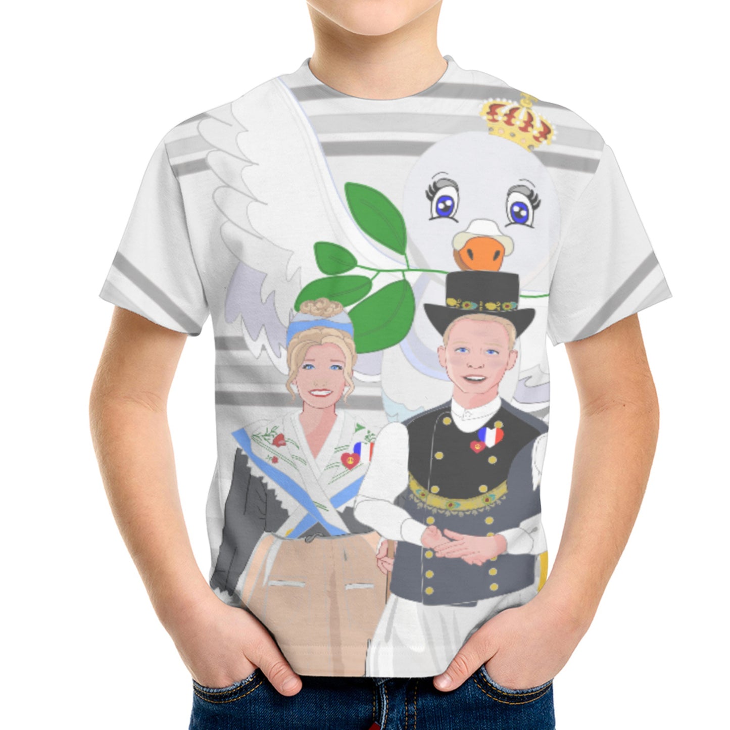 Kit´s T-shirt GLOBAL FREEDOM UNITED© Couple French Grey