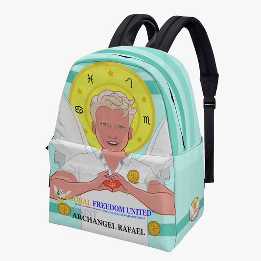 GLOBAL FREEDOM UNITED© Archangel Rafael Light Green - All-over-print Canvas Backpack
