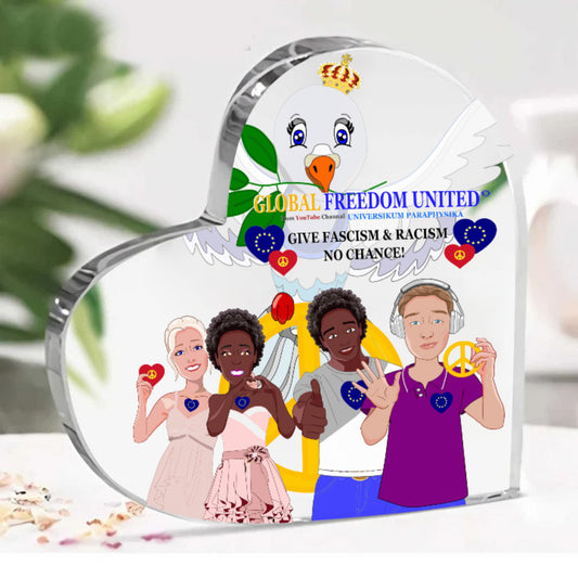 Acryl Heart GLOBAL FREEDOM UNITED© Anti Racism & Fascism
