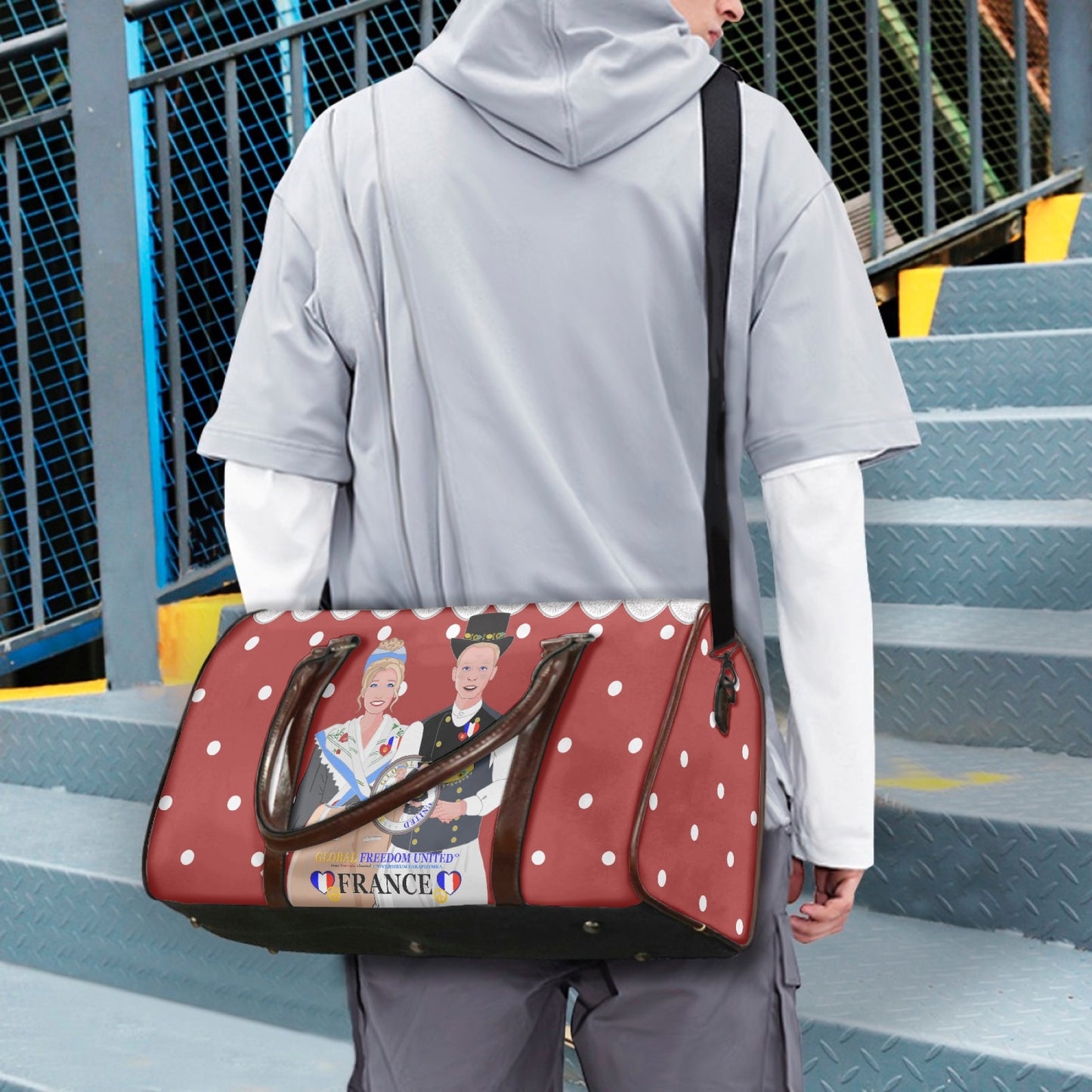 GLOBAL FREEDOM UNITED© Couple French Red - Duffle Bag