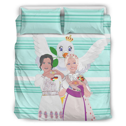 Bed Line GLOBAL FREEDOM UNITED© Women Palestina & Germany Light Green