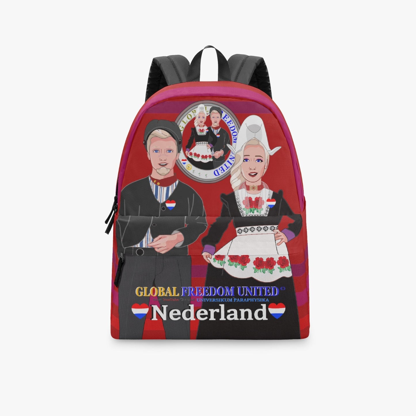 GLOBAL FREEDOM UNITED© Couple Nederland Red - All-over-print Canvas Backpack