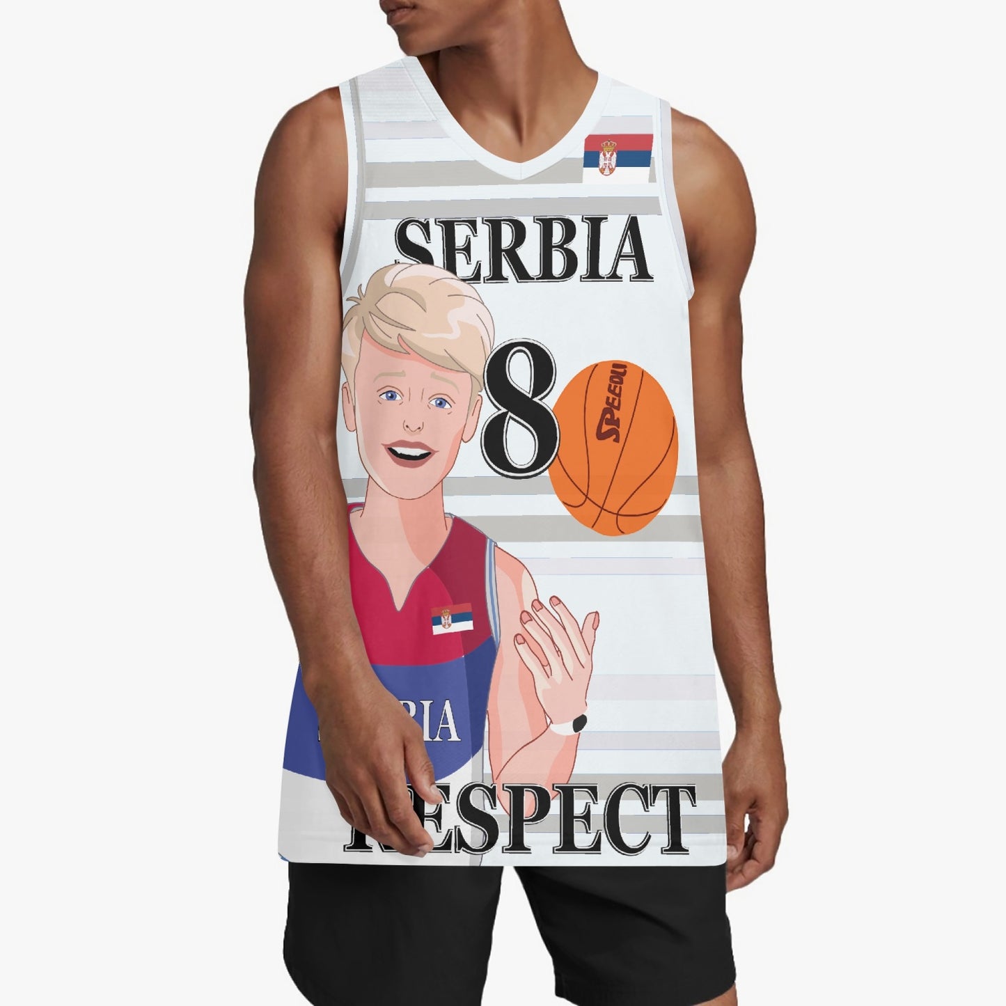 Basketball Jersey GLOBAL FREEDOM UNITED COUPLE EDITION SERBIA MEN V2 8