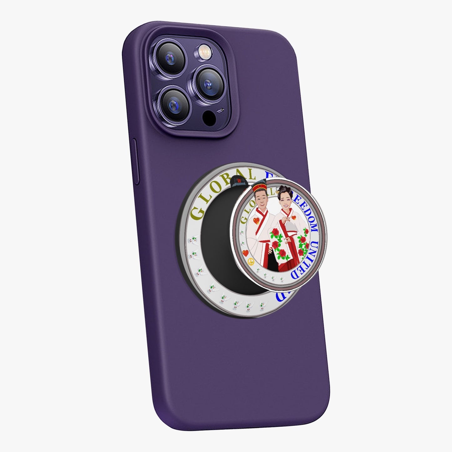 GLOBAL FREEDOM UNITED© Couple China Magnetic Collapsible Grip And Stand