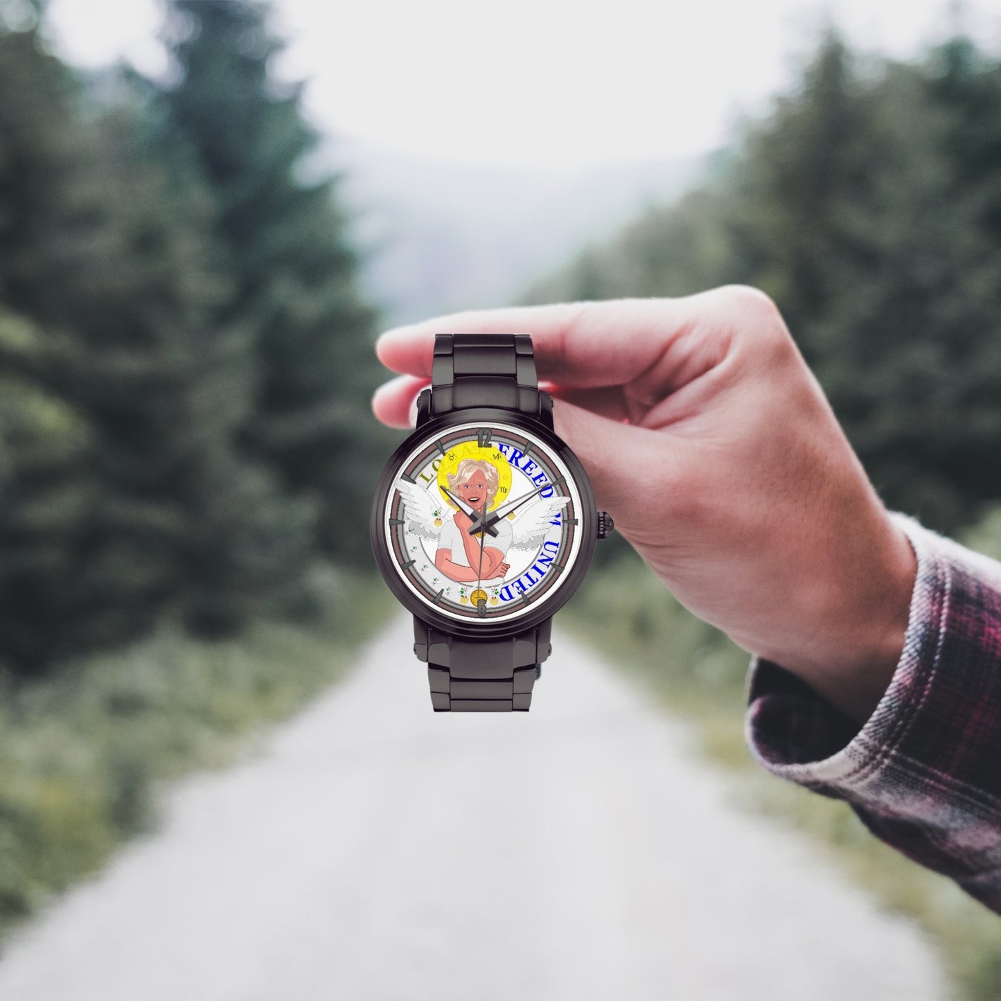 New Steel Strap Automatic Watch (With Indicators) GLOBAL FREEDOM UNITED© ARCHANGEL GABRIEL