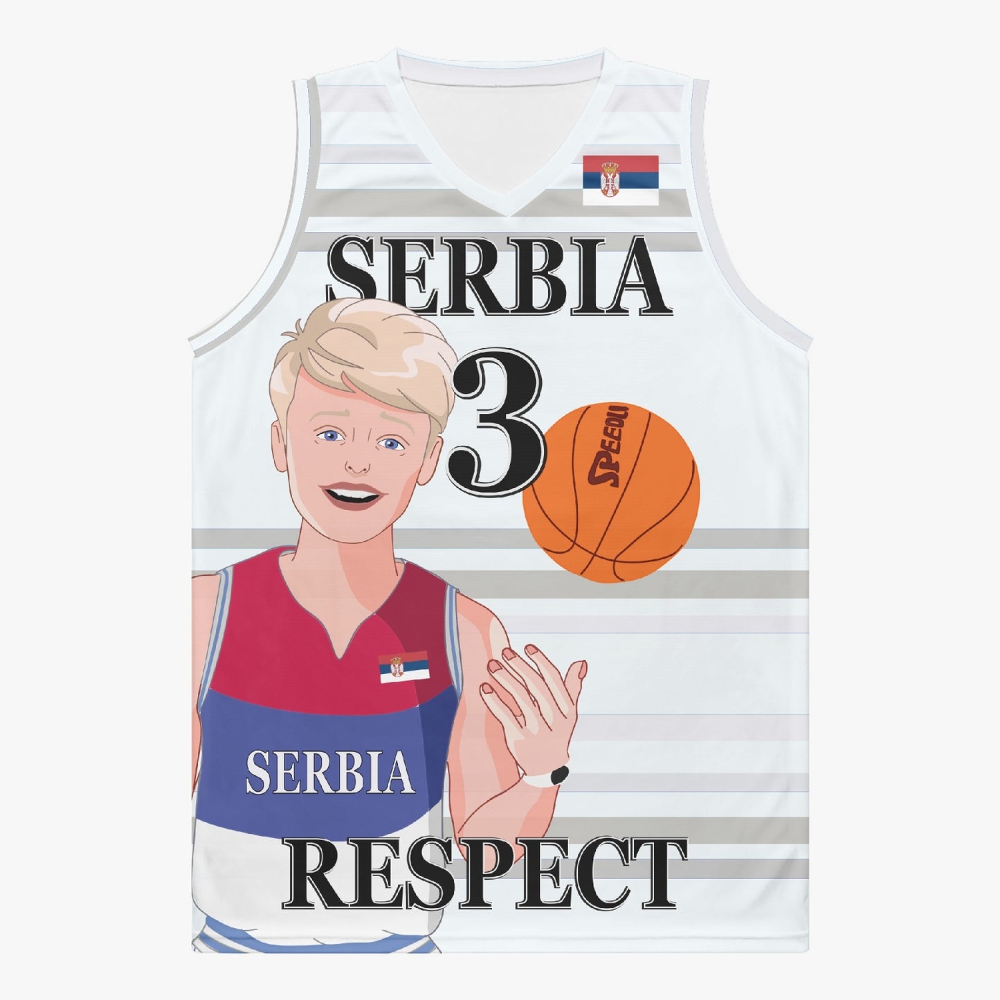 Basketball Jersey GLOBAL FREEDOM UNITED COUPLE EDITION SERBIA MEN V2 3