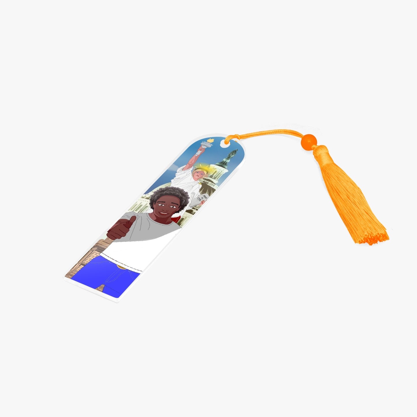 Acrylic Bookmark - Semicircle  GLOBAL FREEDOM UNITED© USA BOY V1