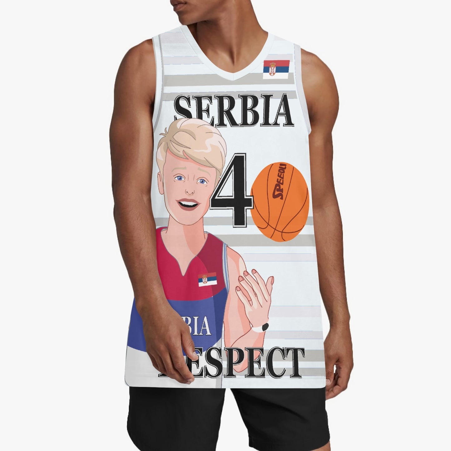 Basketball Jersey GLOBAL FREEDOM UNITED COUPLE EDITION SERBIA MEN V2 4