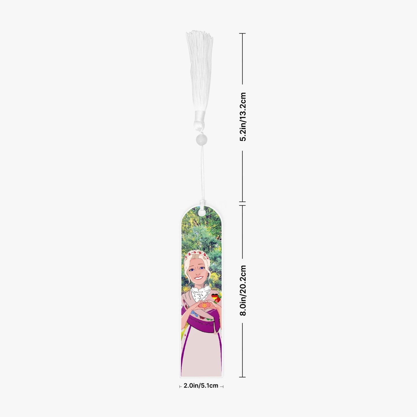 Acrylic Bookmark - Semicircle GLOBAL FREEDOM UNITED© German Girl Pink
