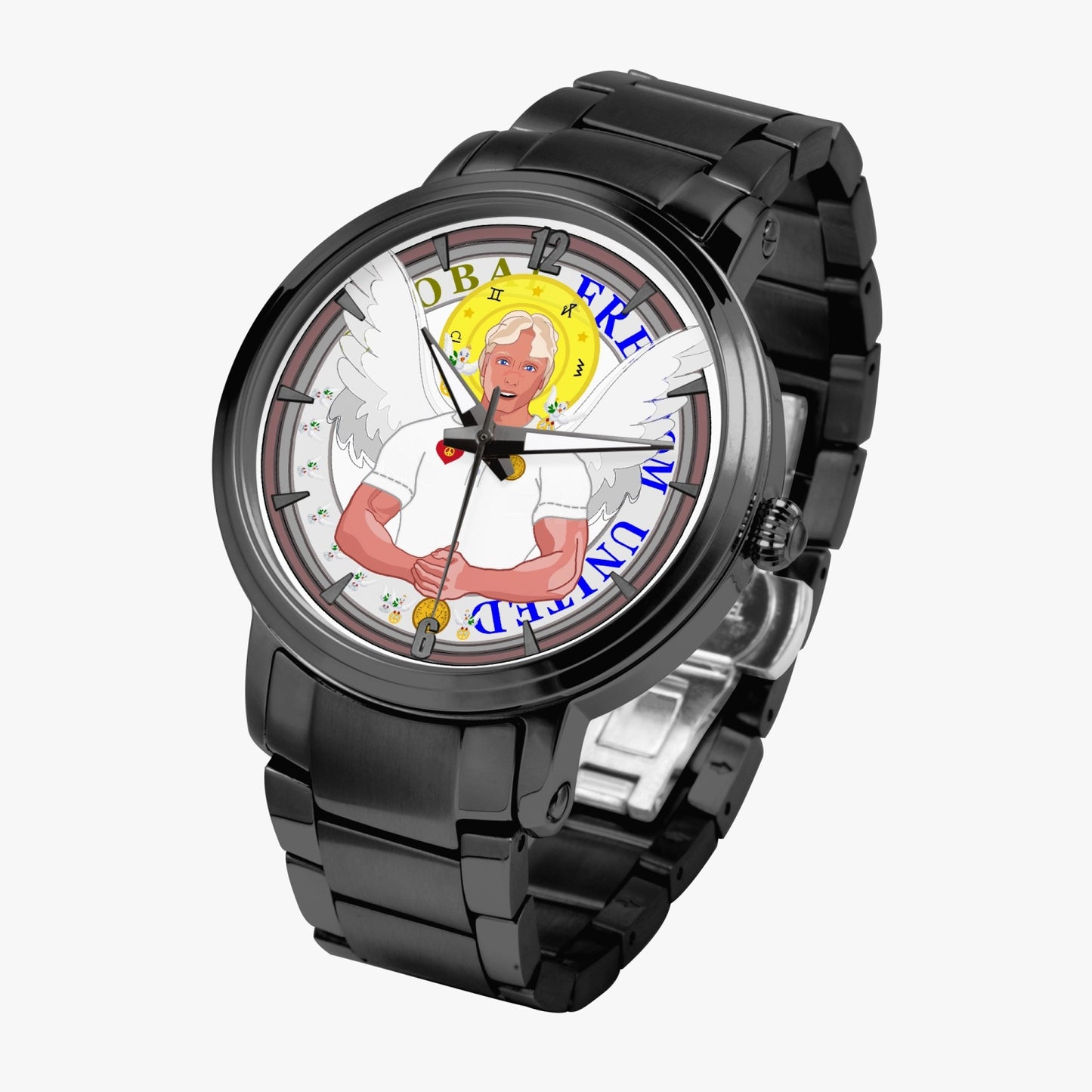 New Steel Strap Automatic Watch (With Indicators) GLOBAL FREEDOM UNITED ARCHANGEL MICHAEL NO2