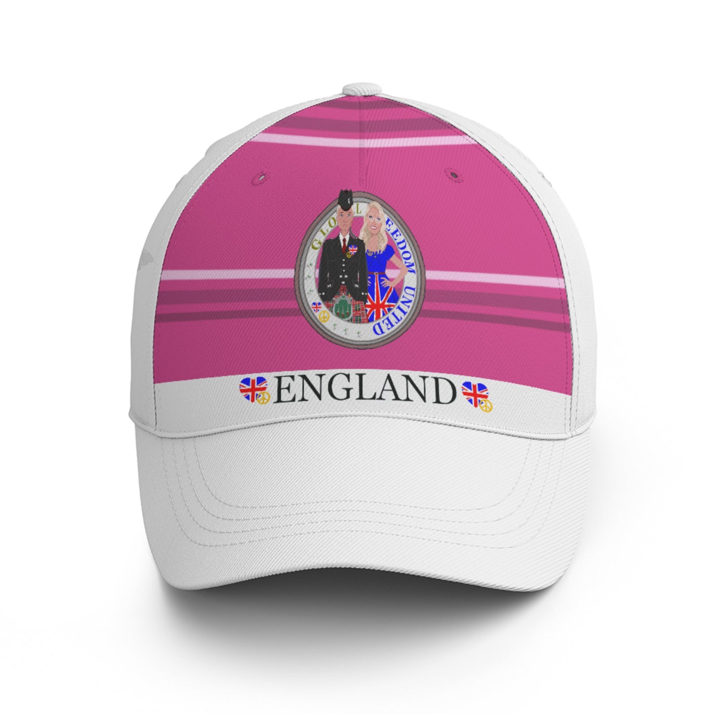 Basketball Cap GLOBAL FREEDOM UNITED© Couple England Pink2