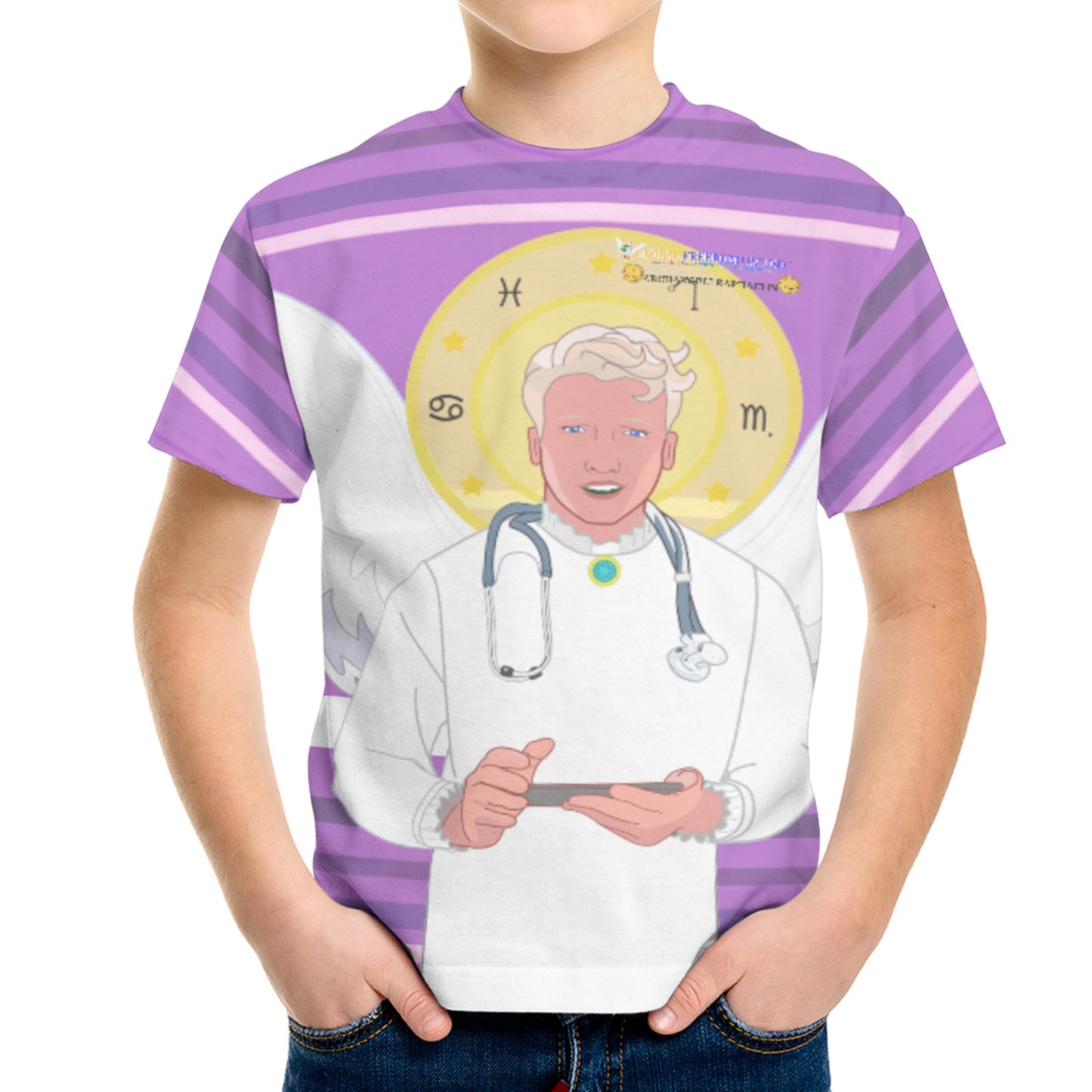 Kid´s T-shirt Global Freedom United© Archangel Rafael Old Latin Lilac