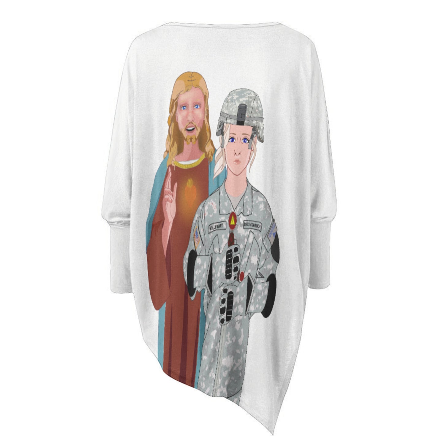 Pullover Long Sleeve T-shirt  GLOBAL FREEDOM UNITED© Jesus Christ For Fallen Veteran US American Soldiers V1