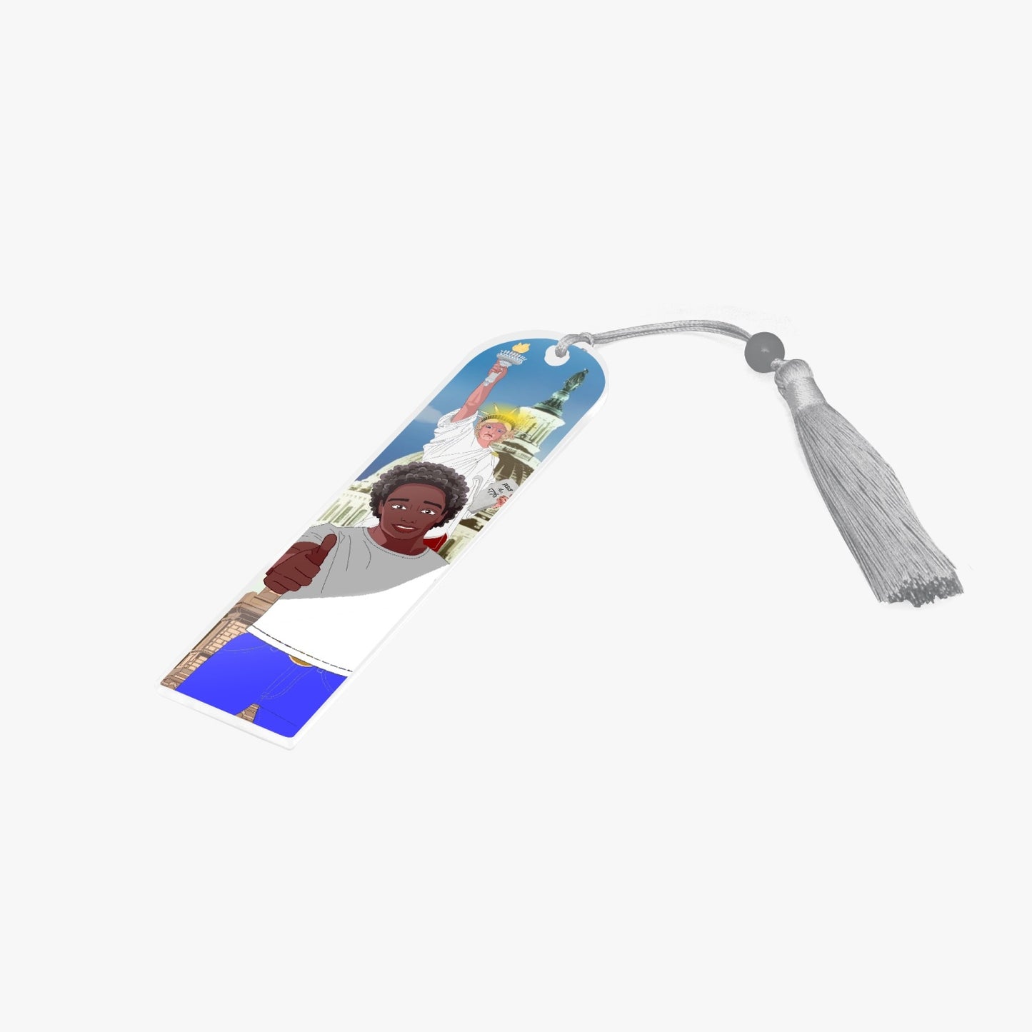 Acrylic Bookmark - Semicircle  GLOBAL FREEDOM UNITED© USA BOY V1