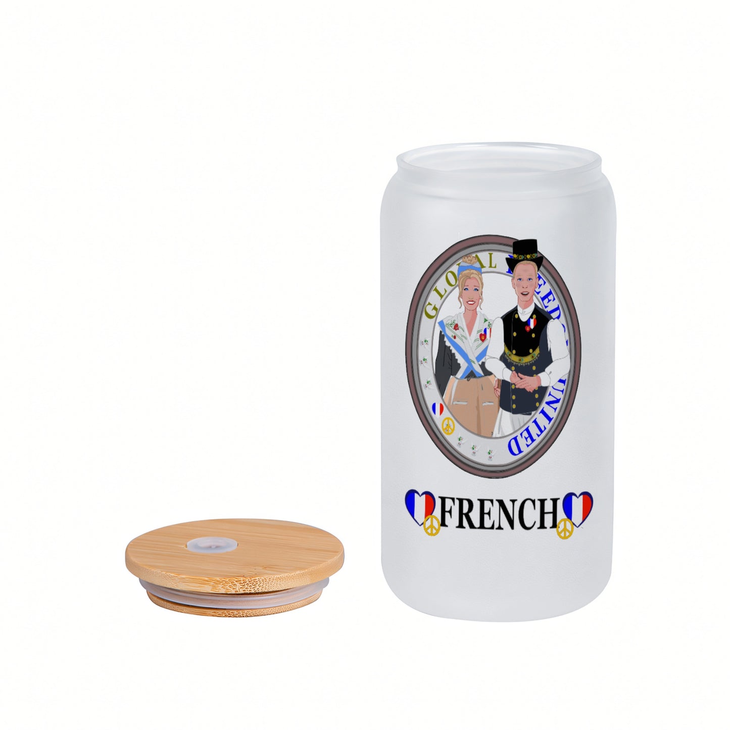Frosted Glass Pipette Cup GLOBAL FREEDOM UNITED© Couple French