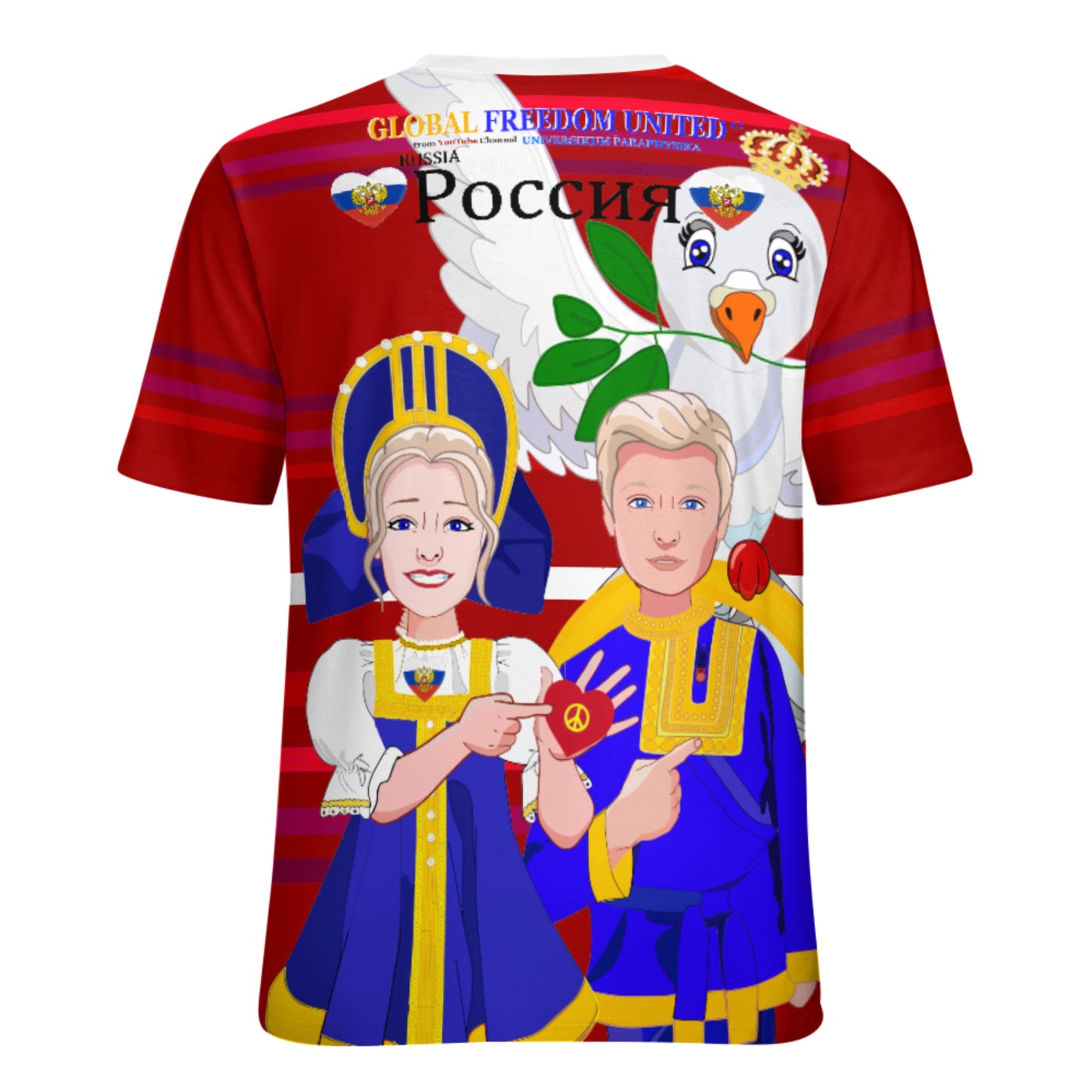 Women´s T-shirt GLOBAL FREEDOM UNITED© Couple Russia Red