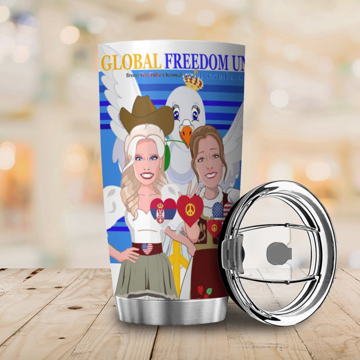 Tumbler Global Freedom United© Women Serbia & Usa  Deep Blue