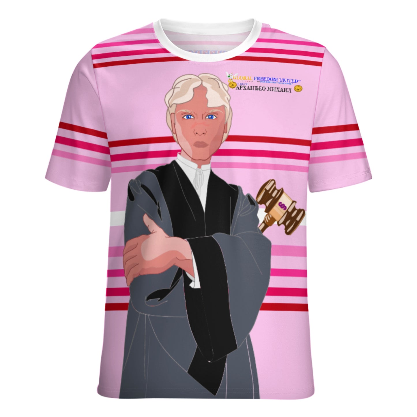 Women´s T-shirt  GLOBAL FREEDOM UNITED© Archangel Michael Serbia V5 Pink1