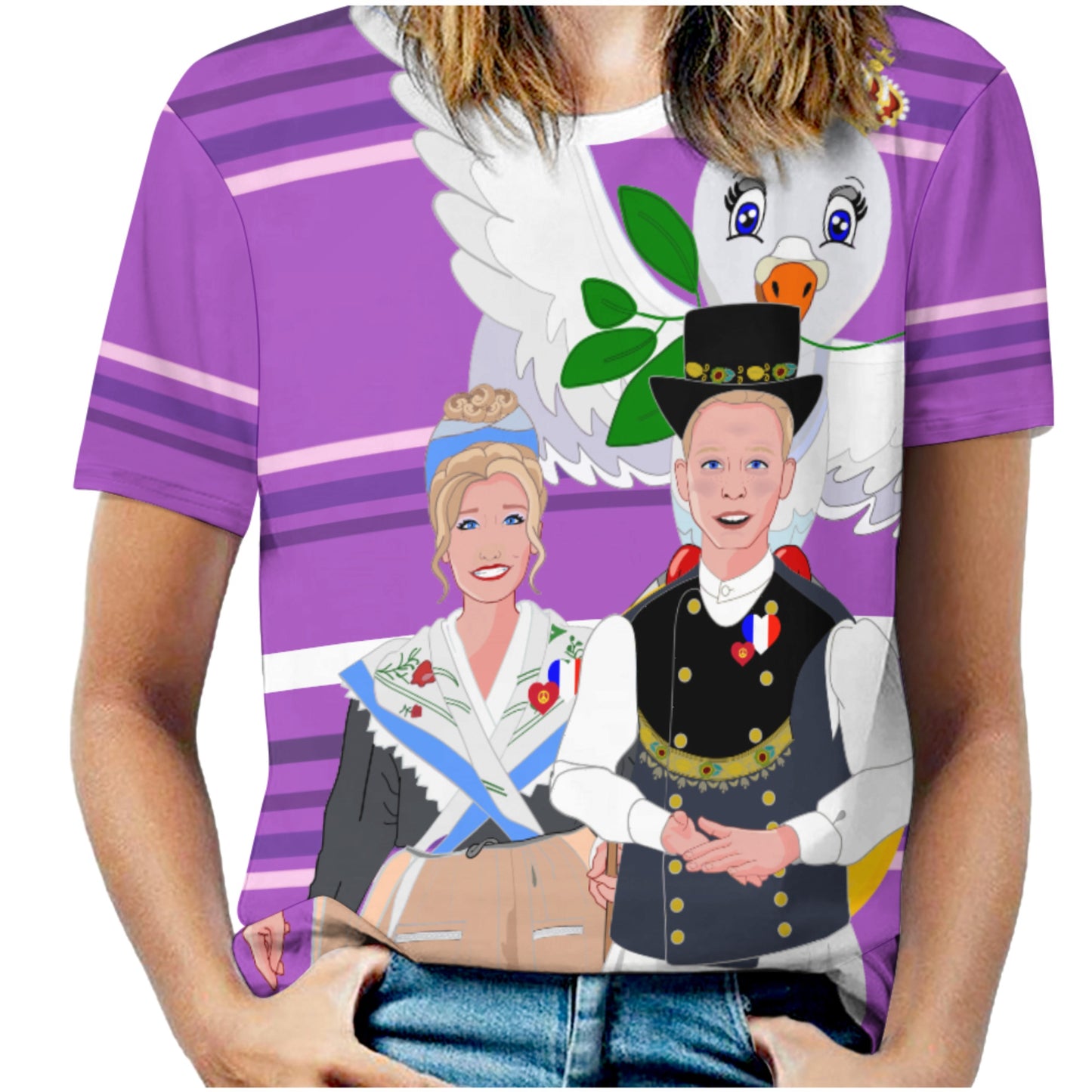 Women´s T-shirt GLOBAL FREEDOM UNITED© Couple French Lilac