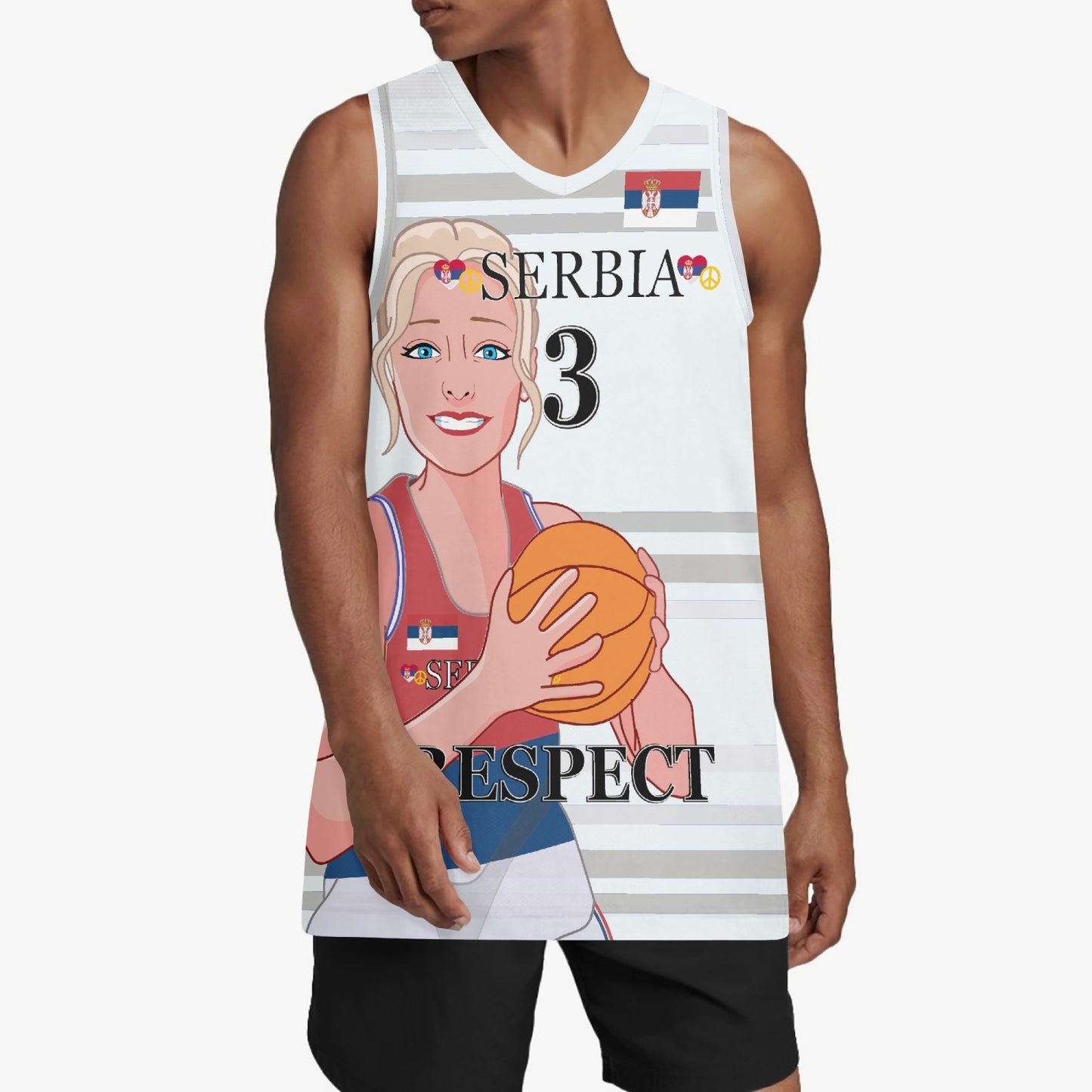Basketball Jersey GLOBAL FREEDOM UNITED COUPLE EDITION WOMEN SERBIA v2 3