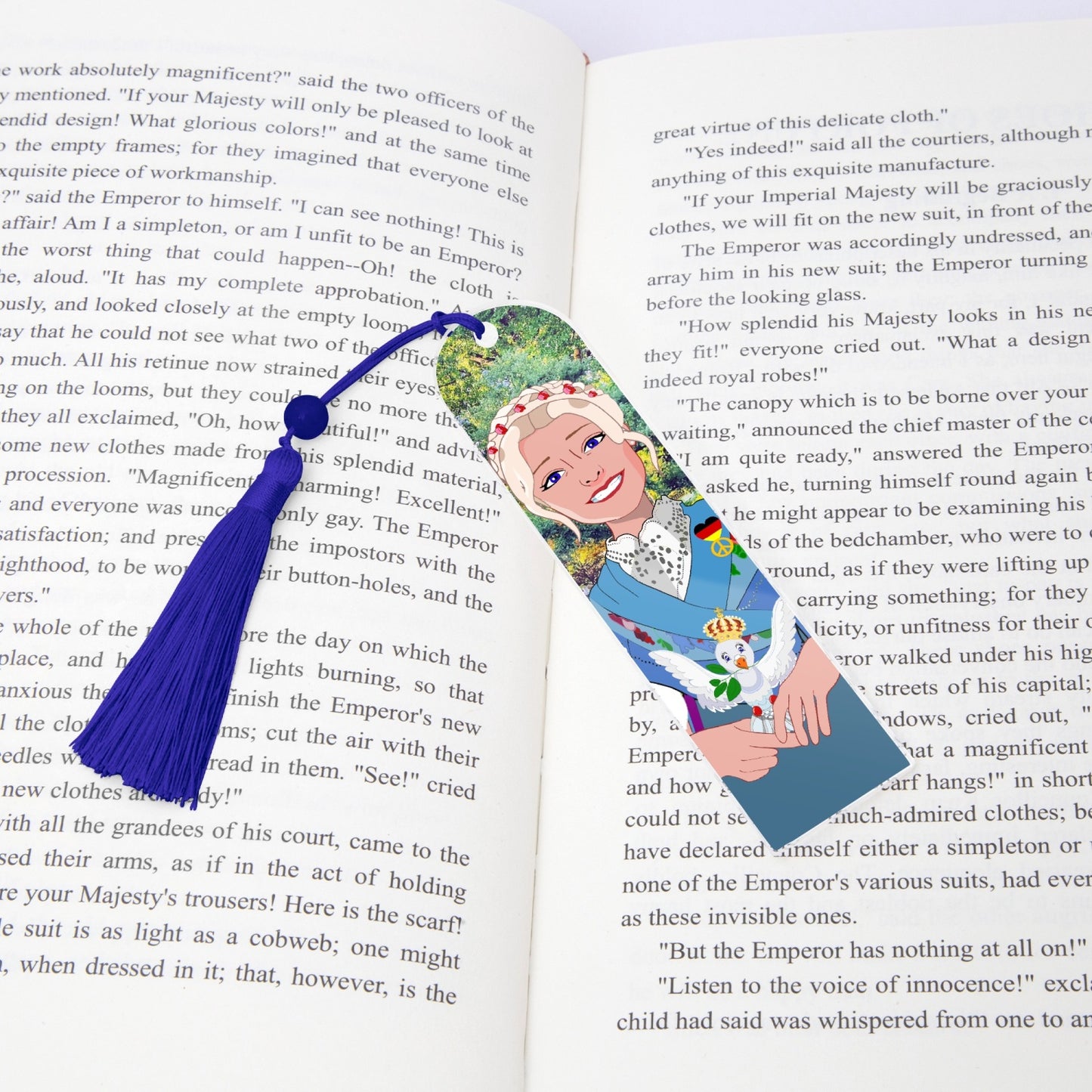Acrylic Bookmark - Semicircle GLOBAL FREEDOM UNITED© German Girl Light Blue