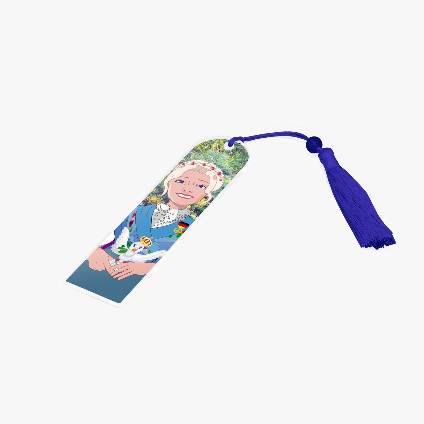 Acrylic Bookmark - Semicircle GLOBAL FREEDOM UNITED© German Girl Light Blue