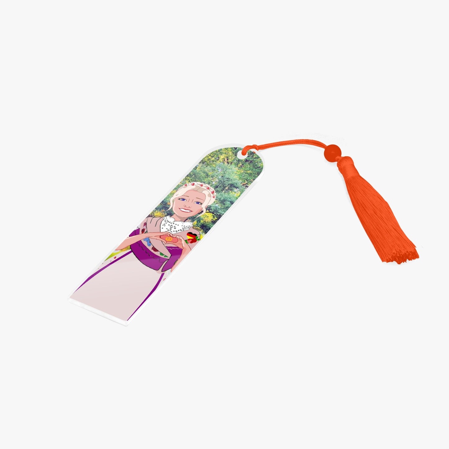 Acrylic Bookmark - Semicircle GLOBAL FREEDOM UNITED© German Girl Pink