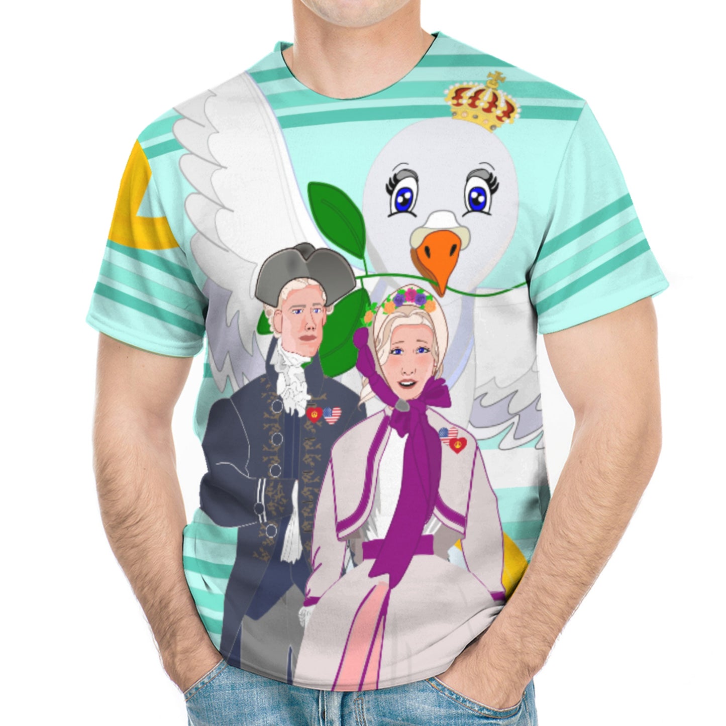 Men´s T-shirt GLOBAL FREEDOM UNITED© Couple USA V3 Light Green