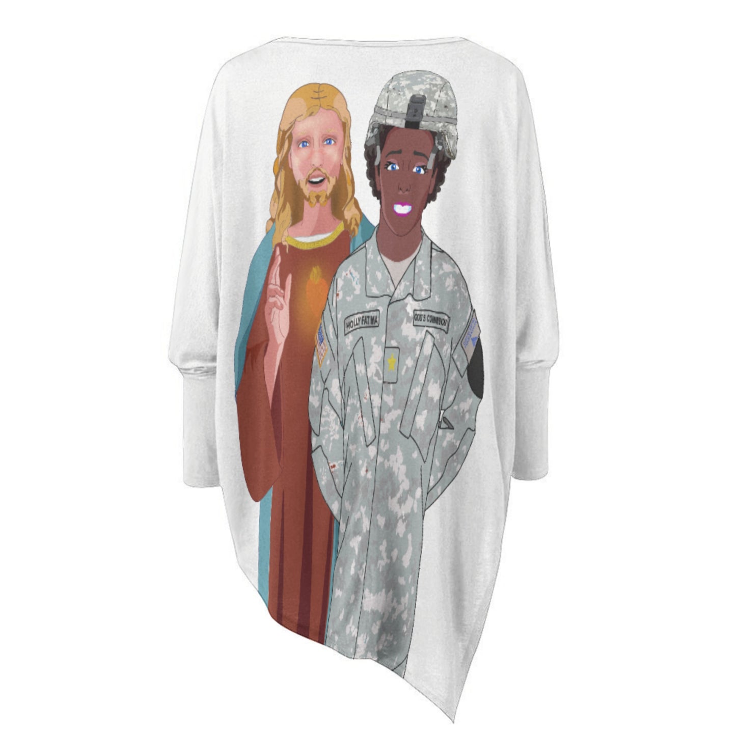 Pullover Long Sleeve T-shirt GLOBAL FREEDOM UNITED© Jesus Christ For Fallen Veteran US  Afro American Soldiers V2