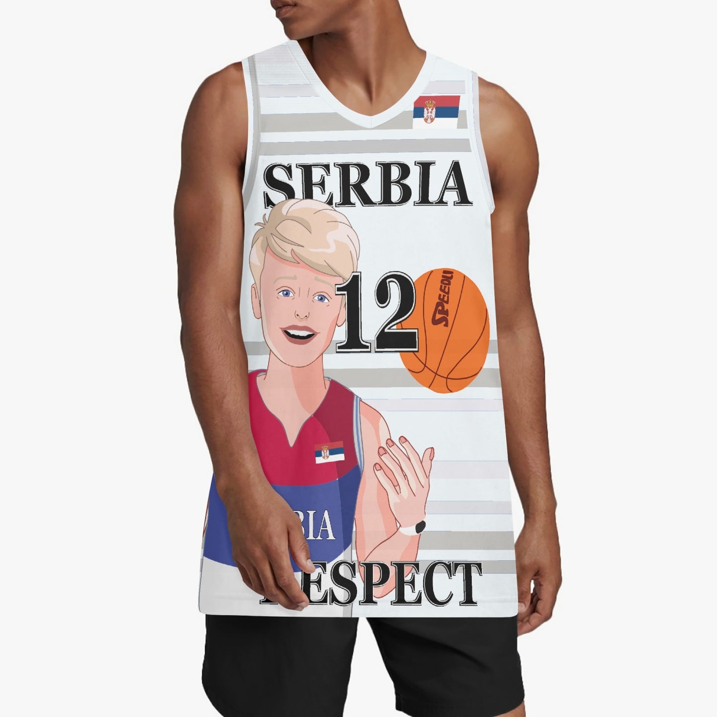 Basketball Jersey GLOBAL FREEDOM UNITED COUPLE EDITION SERBIA MEN V2 12