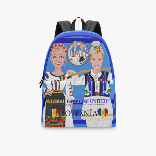 GLOBAL FREEDOM UNITED© Couple Romania Deep Blue - All-over-print Canvas Backpack