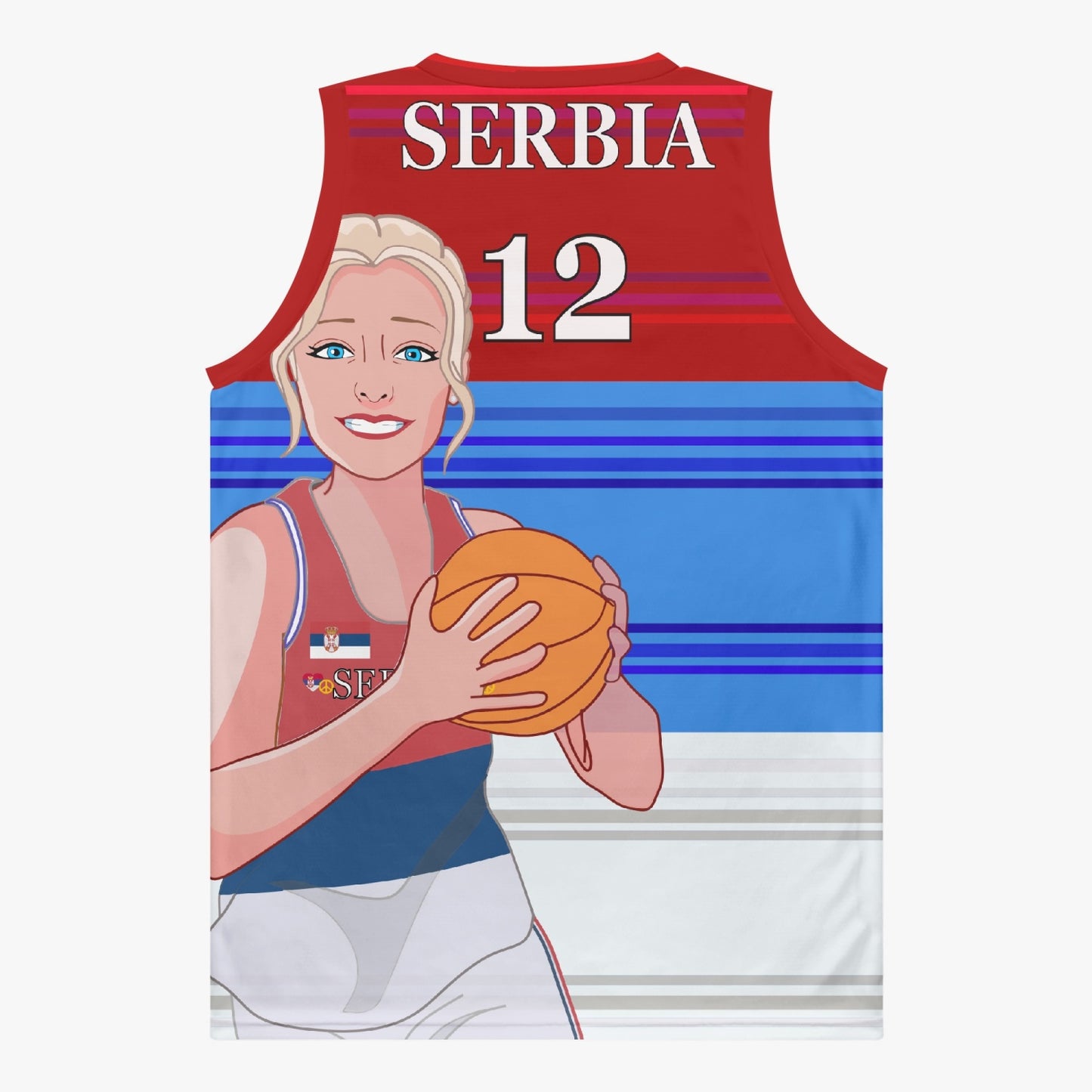 Basketball Jersey GLOBAL FREEDOM UNITED COUPLE EDITION WOMEN SERBIA v1 12