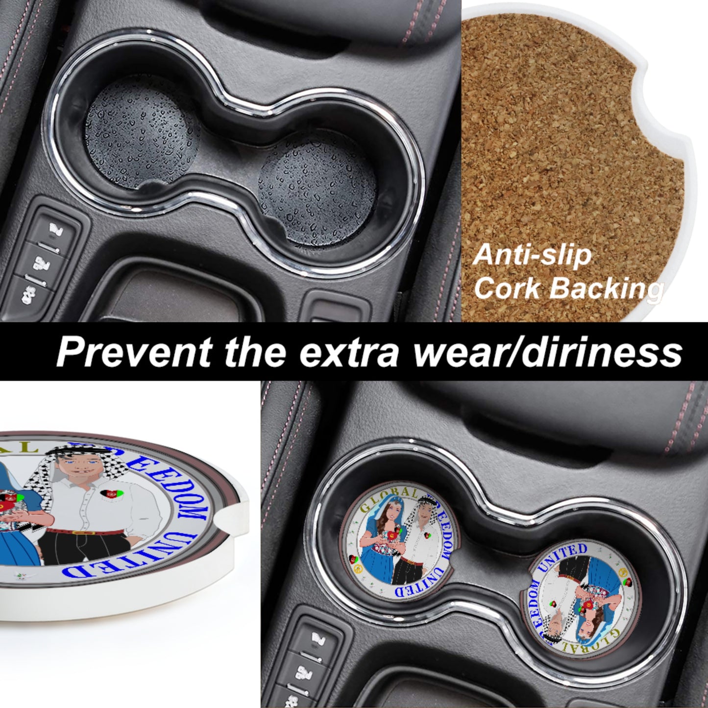 Ceramic Car Coasters Global Freedom United© Couple Afghanistan