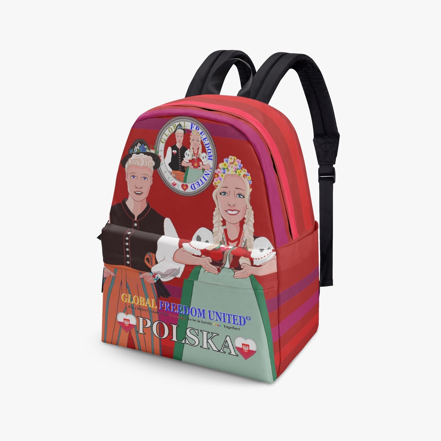 GLOBAL FREEDOM UNITED© Couple Poland Red - All-over-print Canvas Backpack