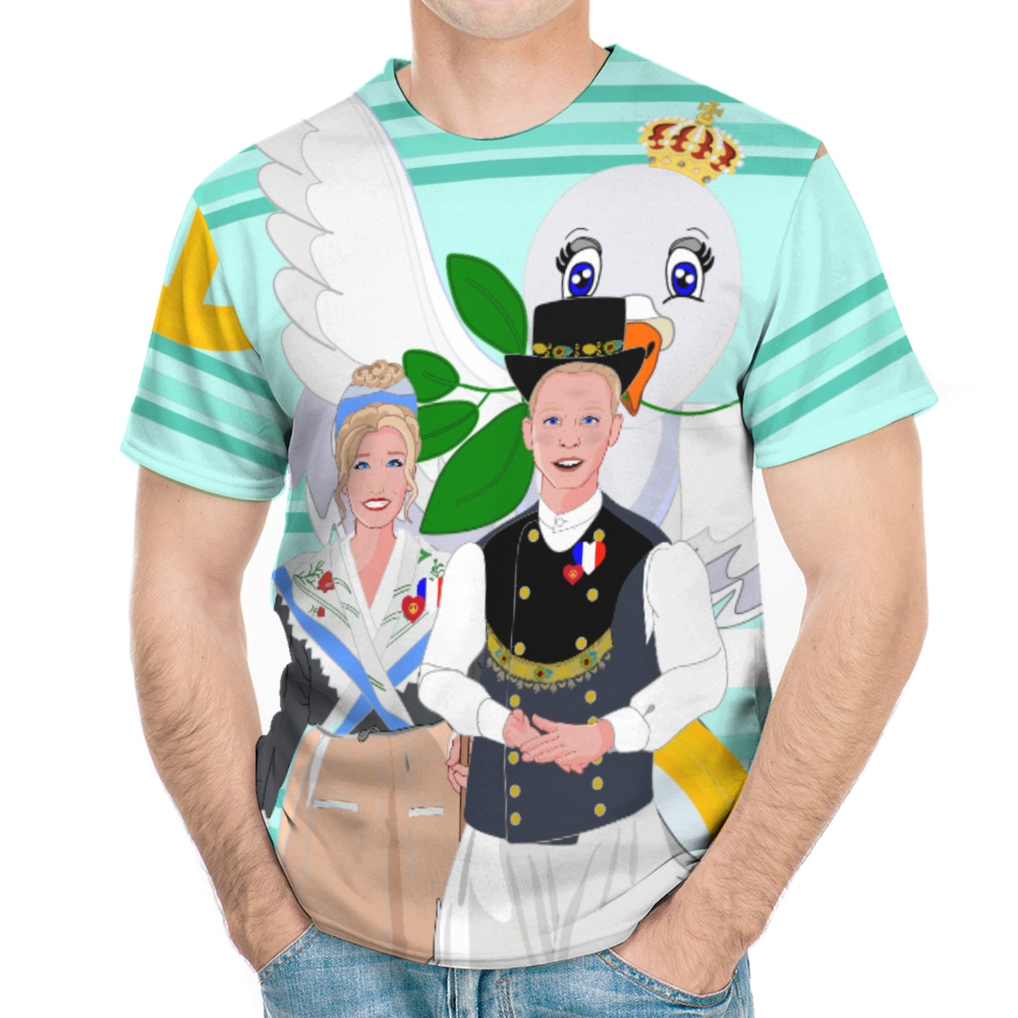 Men´s T-shirt GLOBAL FREEDOM UNITED© Couple French Light Green