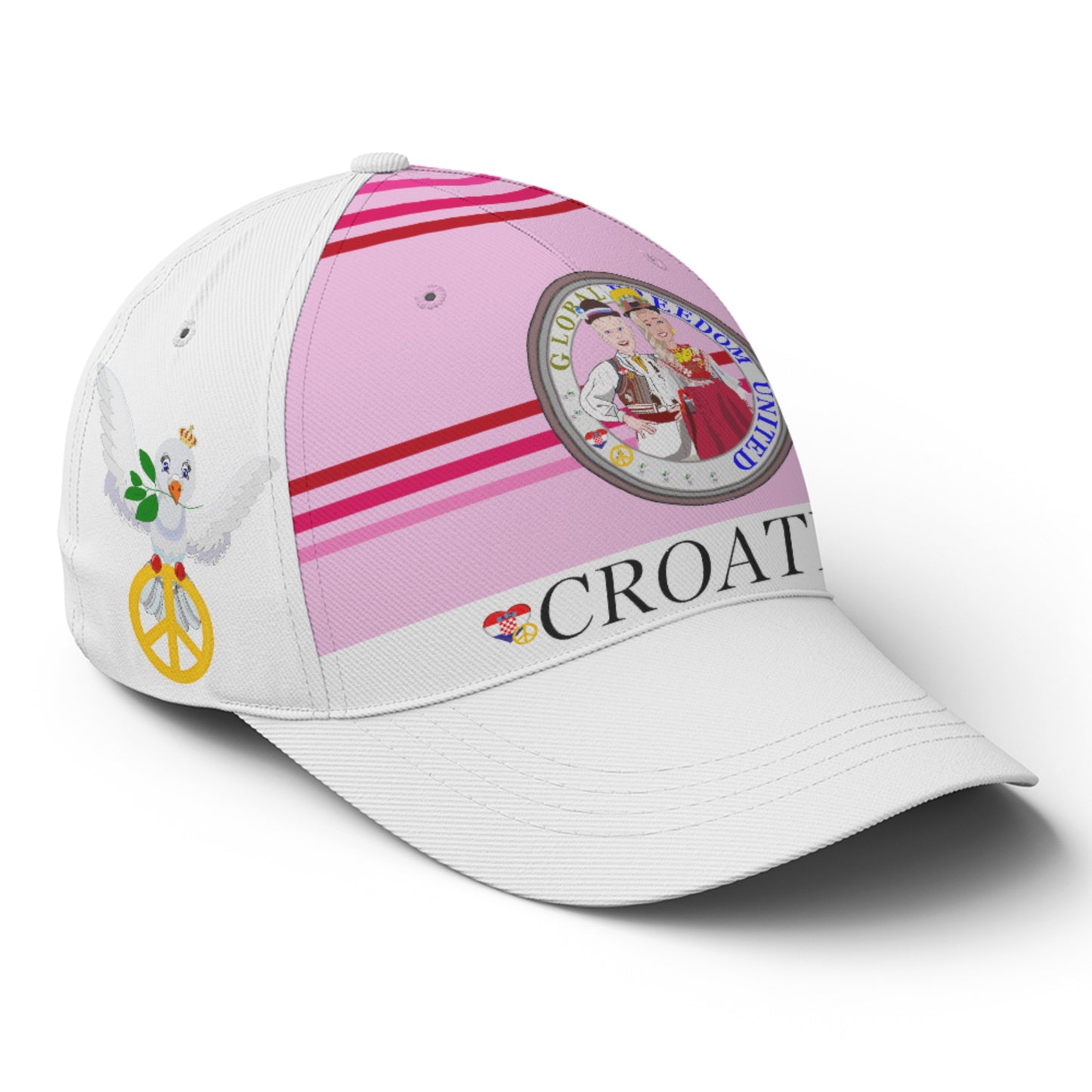 Basketball Cap GLOBAL FREEDOM UNITED© Couple Croatia Pink1