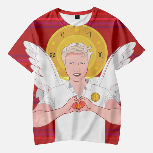 AOP Kids' Short T-Shirts GLOBAL FREEDOM UNITED ARCHANGEL RAPHAEL GERMAN RED