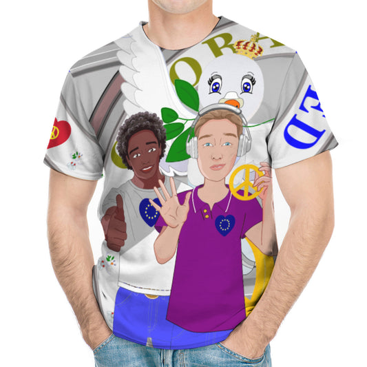 Men´s T-shirt GLOBAL FREEDOM UNITED© Men Anti Racism & Fascism Grey