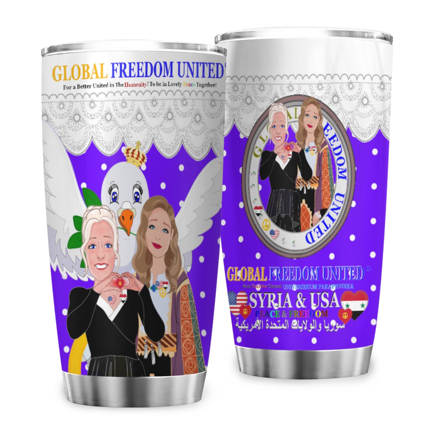 Tumbler GLOBAL FREEDOM UNITED© Women Syria & USA Lilac2