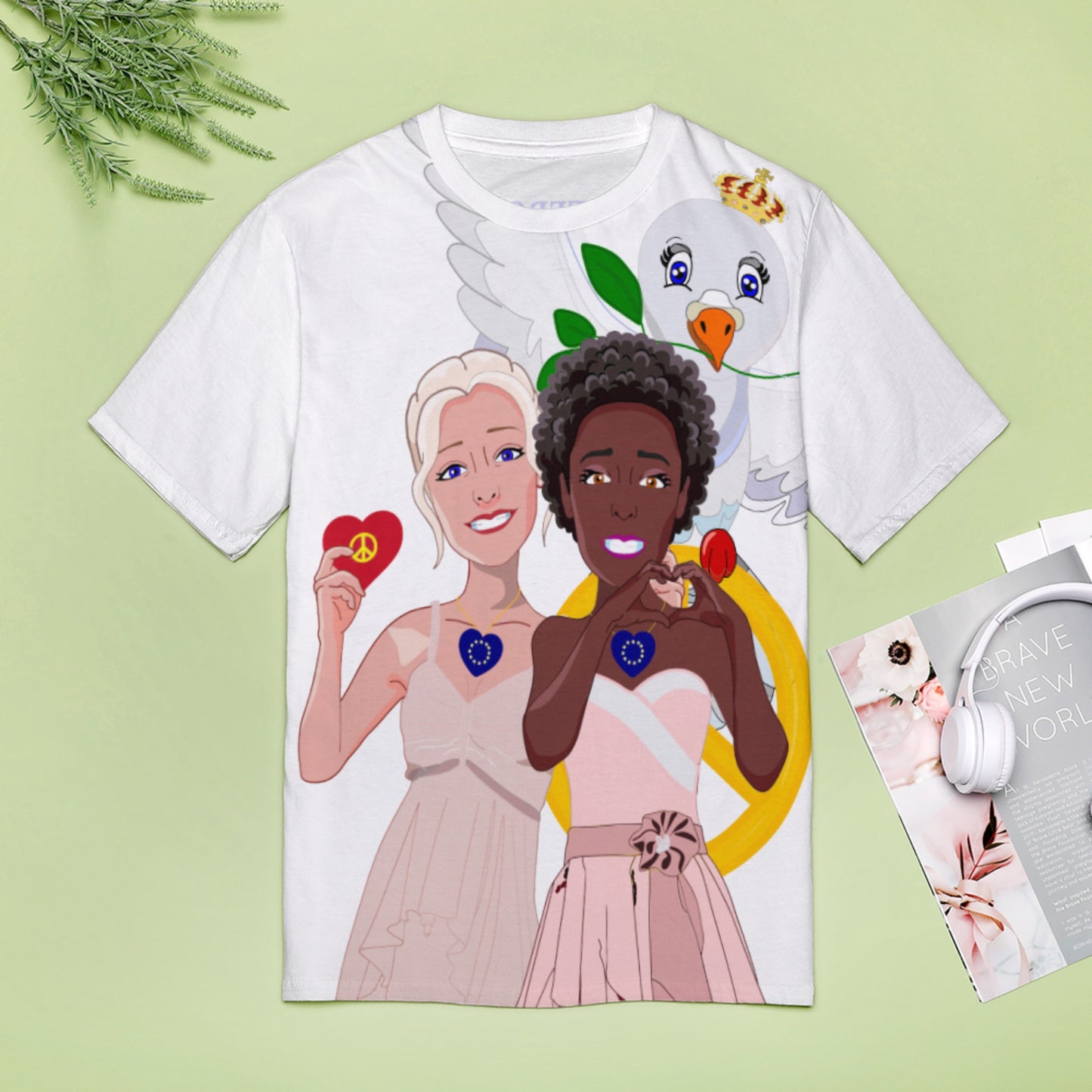 Wome´s T-shirt GLOBAL FREEDOM UNITED© Women Anti Fascism & Racism EU BIG