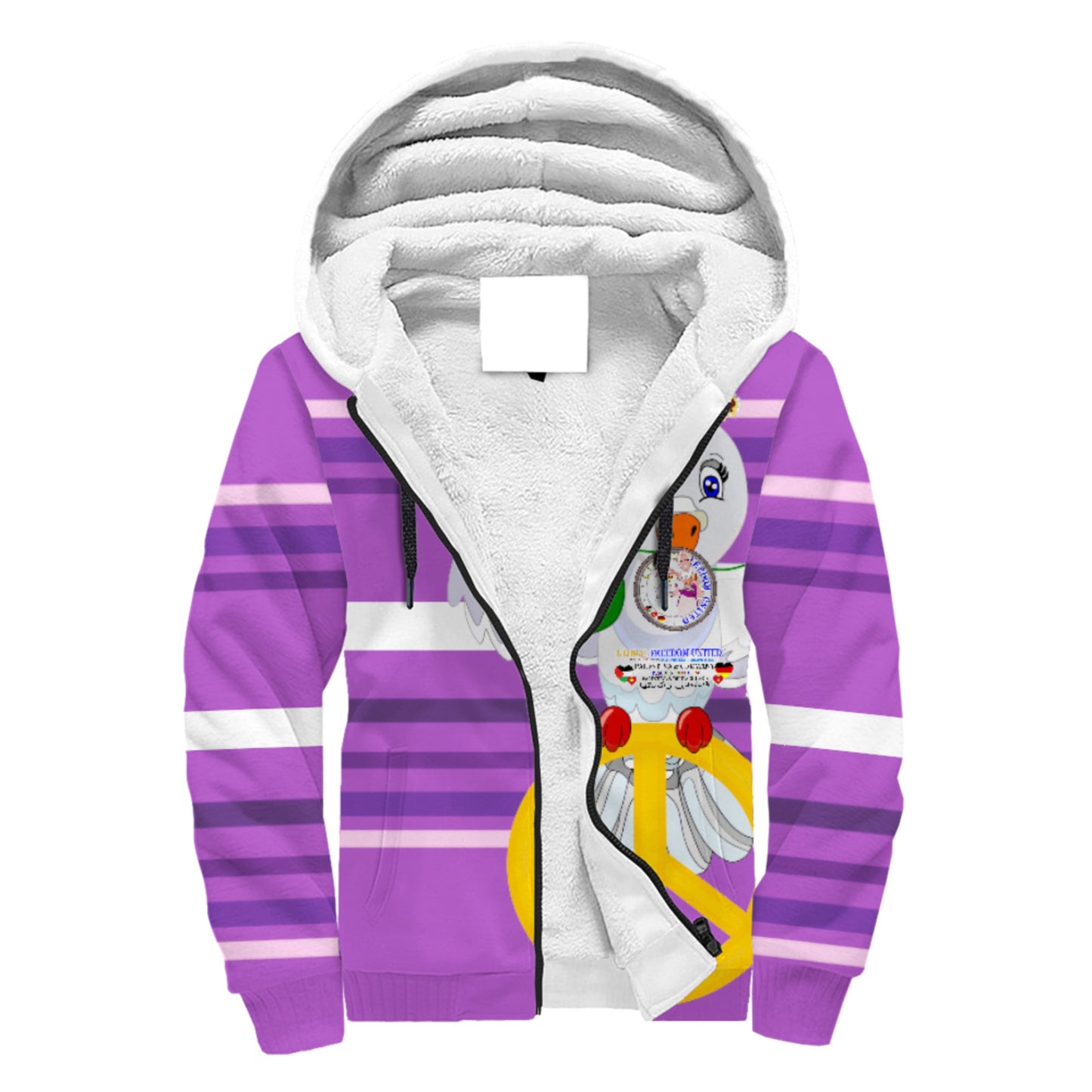 Plush Hoodie GLOBAL FREEDOM UNITED© Women Palestina & Germany Lilac