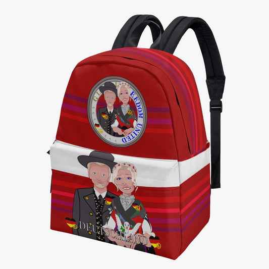 All-over-print Canvas Backpack GLOBAL FREEDOM UNITED COUPLE EDITION GERMANY V1 RED
